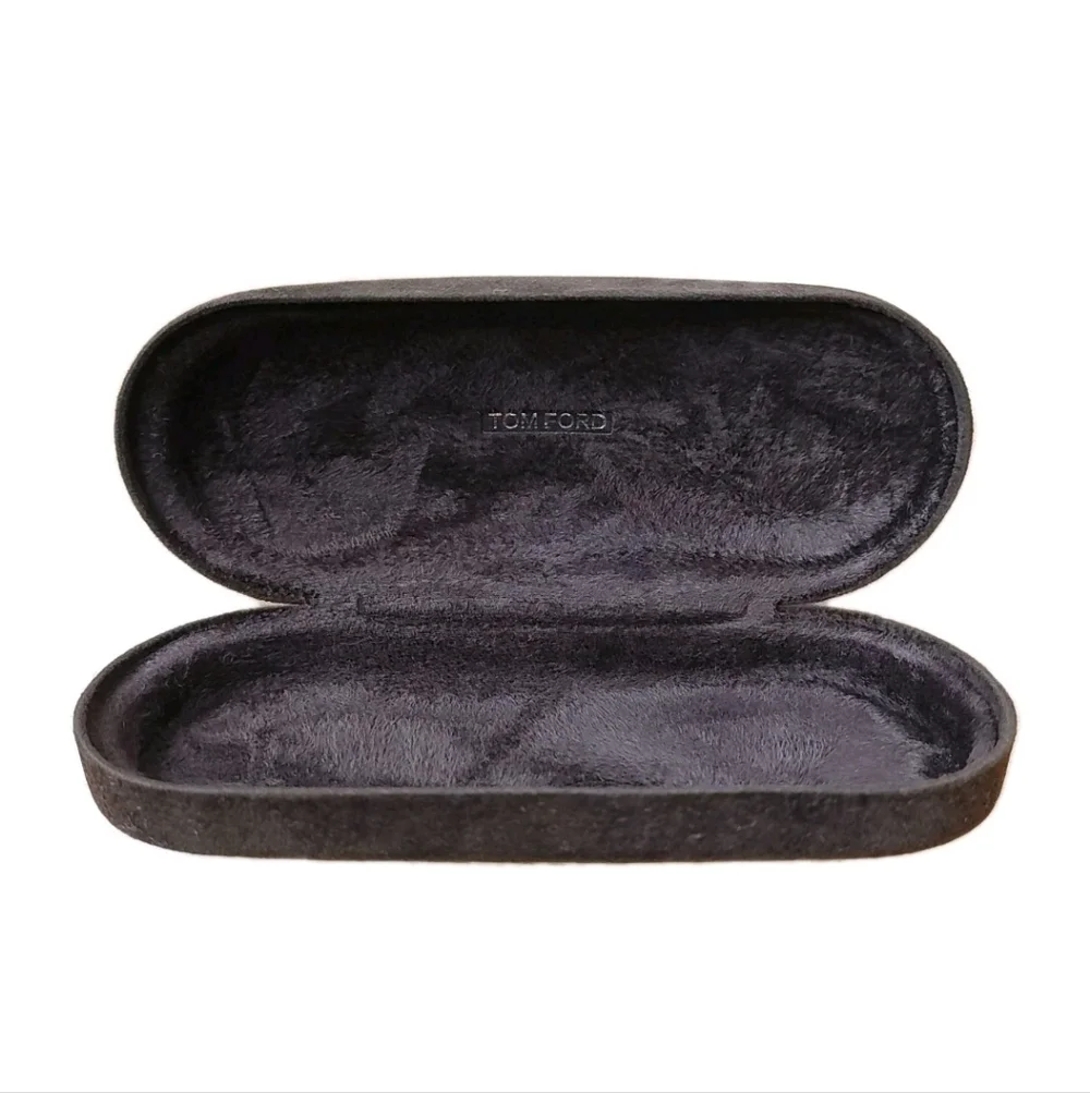 Tom Ford Sunglasses Eyeglass Brown Velvet Clam Shell Case Travel Vacation Preppy